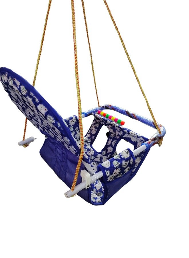 Maanit Cotton Swing Chair Folding and Washable, 1-5 Years with Safety Belt,Swing for Kids Indoor and Outdoor Jhula for Babies,Baby Hanging Swing Jula (Nevy Blue) - Image 2